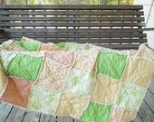 Picnic Quilt Throw, Rag, Sweet Fancy, ALL NATURAL, fresh modern handmade
