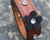 Mi Florecita Leather Cowgirl 7 1/4" Cuff Recycled Leather Belt