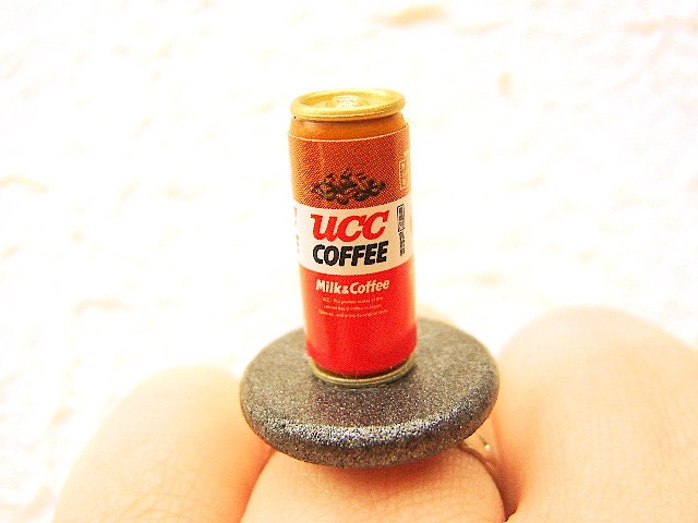 Japanese Coffee  Ring Miniature Food Jewelry Gifts Under 10