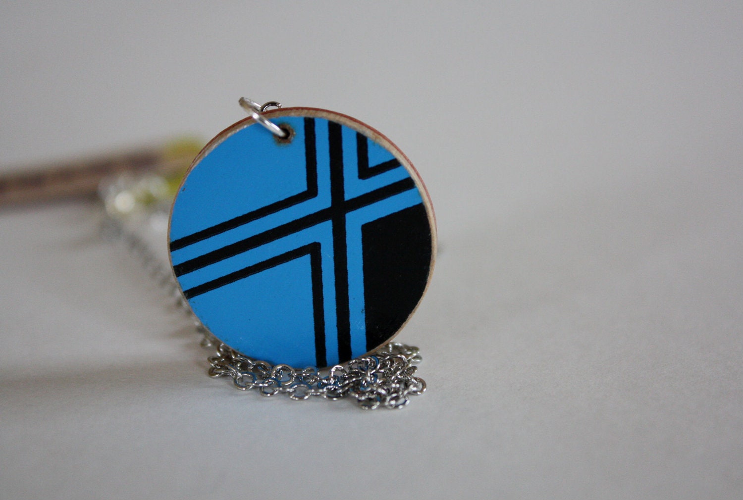 Recycled Skateboard Bling Dot Charm Necklace-XXX
