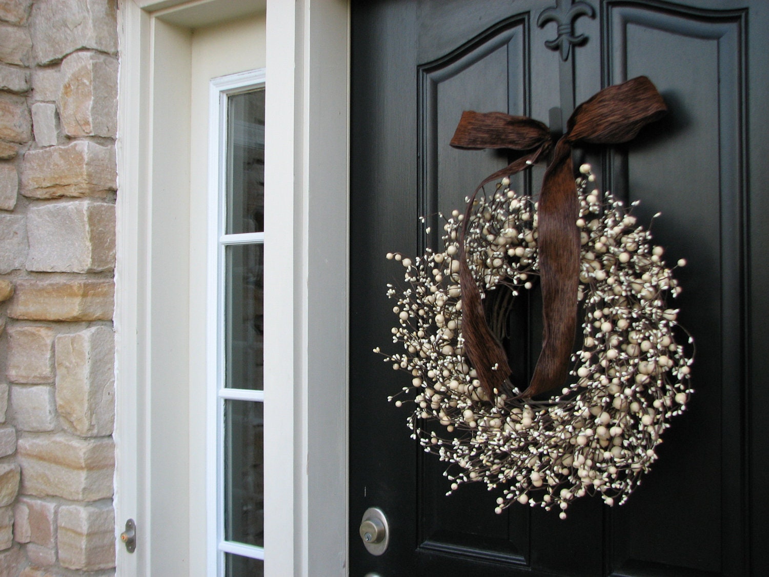 Berry Wreath - Front Door Wreath - Chocolate and Cream