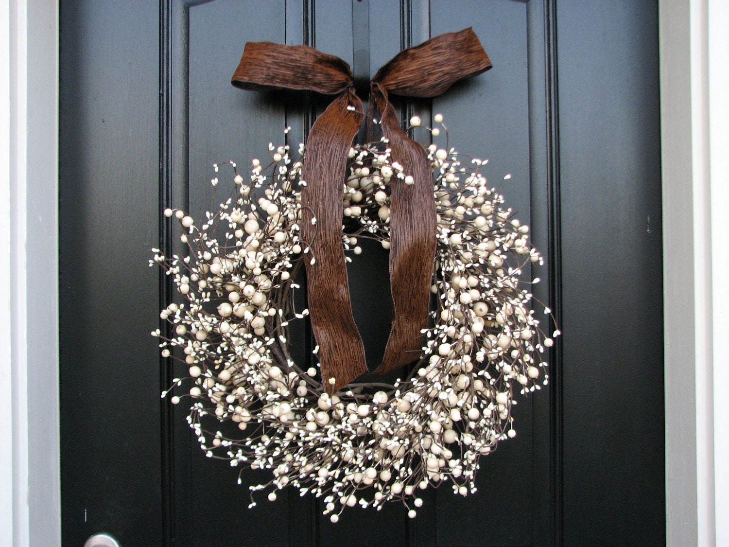 Berry Wreath - Front Door Wreath - Chocolate and Cream