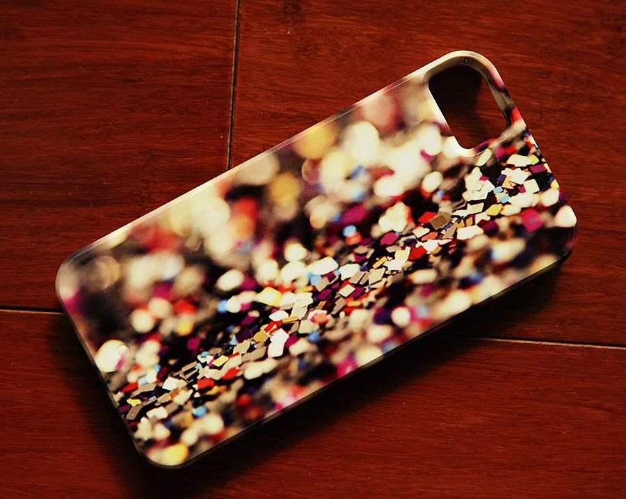 iPhone 5 VIBE Case - Abstract Photograph - Rainbow Sprinkles plastic iPhone cover geometric black white blue pink yellow