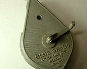 Vintage Tool, Metal Plumb Bob, Blue Chalk Line Reel, USA 1950s, by Belnap Louisville Ky, Blue Grass, Good Old Wellmade Tool