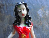 Zombie Girl Day of the Dead Inspired Statue - Red Dress
