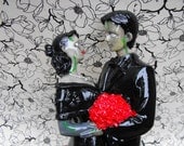 Zombie Couple Day of the Dead Style Wedding Cake Topper 12 inch