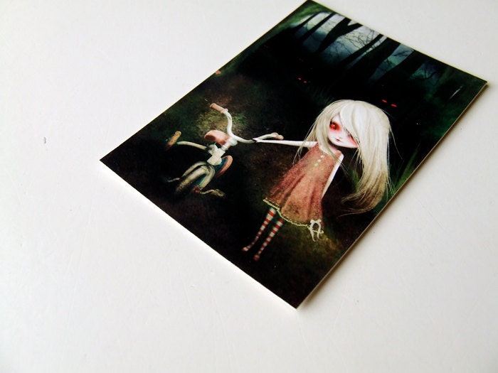 ACEO / ATC Artists Trading Card Mini Art Print - 'Bowden Road' -  Small 2.5x3.5" Giclee Art Print by Jessica Grundy