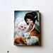 ACEO Wood Mounted ATC Print - "Xylis" - Twin Sisters with Foxes - OOAK Mini Wall Art - 2.5x3.5"