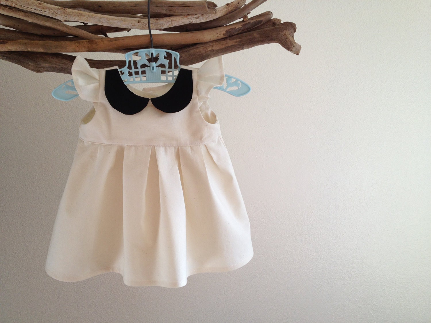 Organic girls dress - Peter pan collar