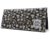 Bi-fold Clutch - Classic black cross-hatch vintage fabric
