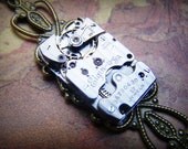 Steampunk Necklace Vintage Recycled Watch Movement Brass Jewelry Elgin