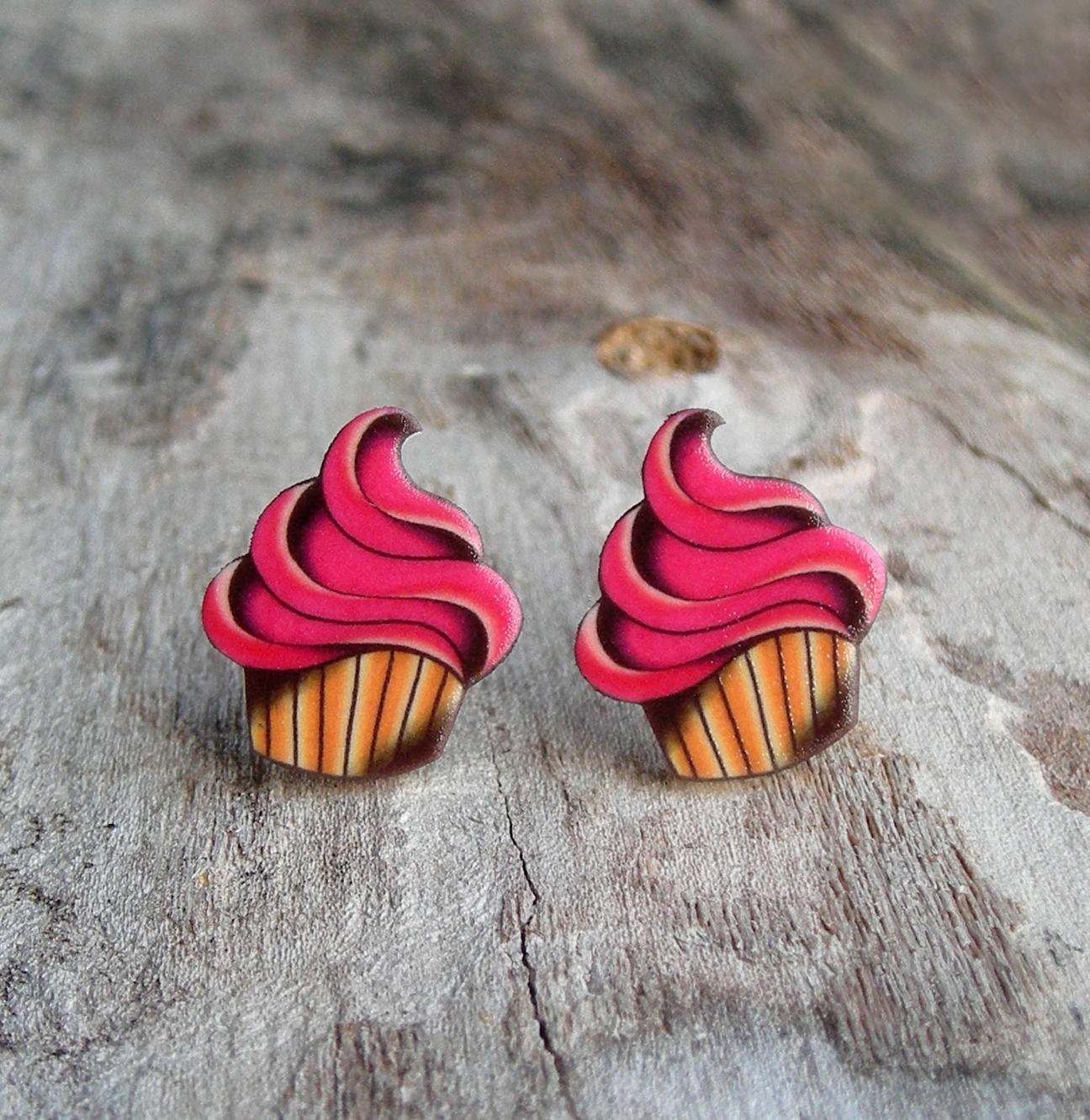 Cupcake Tattoo Earrings