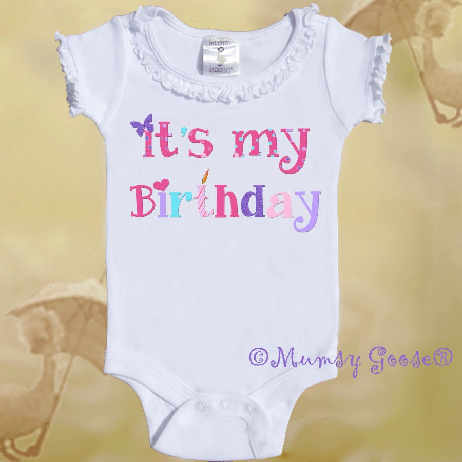 GIrls 1st Birthday Onesie Girl onsie  by Mumsy Goose Birthday Onesie