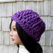 Chunky VStitch Deep Purple Slacker Hat - READY to SHIP