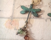 Gears of the Dragonflies - Steampunk Earrings, Dragonfly Earrings, Patina Earrings, Brass Earrings, Gear Earrings