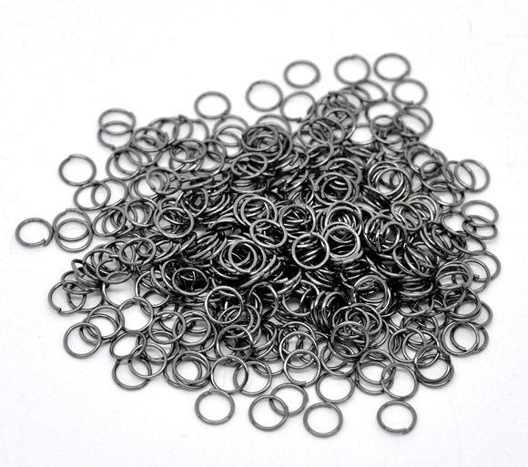 Gunmetal Open JumpRings, Split Rings 7mm, 100pc (JF507)