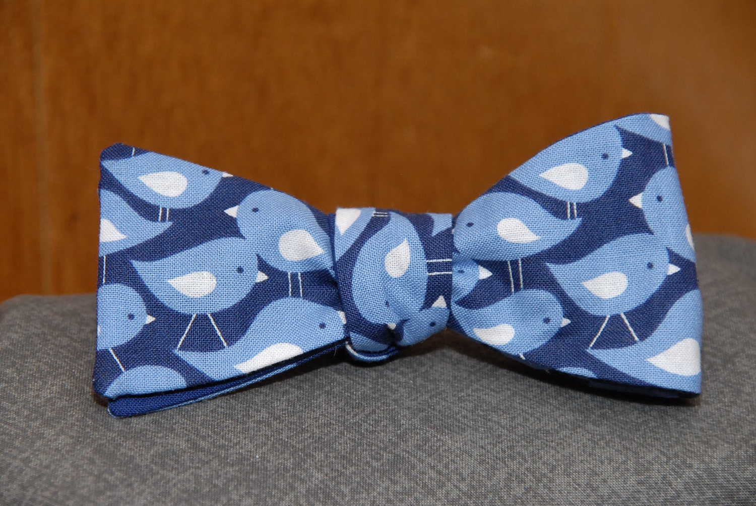 Flock on Blue Bow Tie
