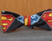 Big Superman Shield on Black Bow tie