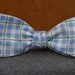 Old Time Blue-Green Gingham Bow Tie