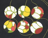 Floral 2 Inch Round Die Cut Gift Hang Tags (set of 12)