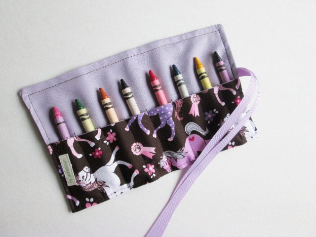 Crayon Roll .... Horses (holds 8)