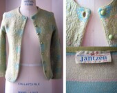 1960s green button down sweater