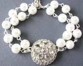 Bridesmaid Jewelry Pearl Bridesmaid Bracelet Crystal Bridal Jewelry Rhinestone Bracelet