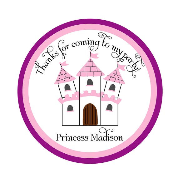 Personalized Princess Stickers, fairy, Pink,Children, Kids, Party, Favor stickers, Seals, Labels, Personalized Party Stickers Set of 24 Il_570xn