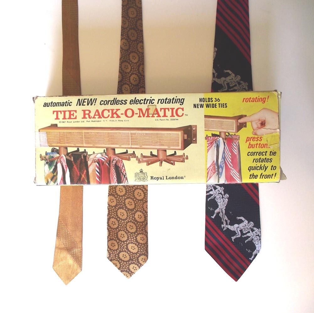 Vintage 60s Tie Rack. Royal London Tie Rack O by judygovintage