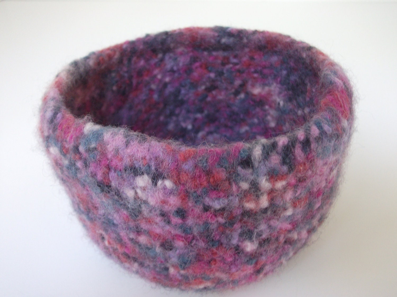 heather on the moors- knitted bowl