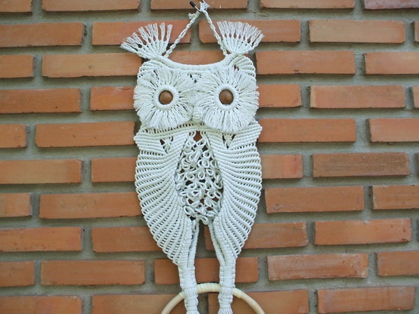 Macrame Owl 'Mother and her baby'  wall hung item for home decor