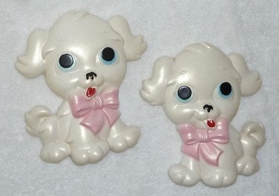 Vintage Poodle Maltese Bichon Puppy Dog Miller Studio Chalkware Wall ...