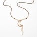 Frosted Peach Rondelle Glass Crescent Moon Necklace on Copper Cable Chain