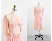 vintage 1930s dress / 30s dress / Pink Peach Ballerina Sheer Tutu Party Dress