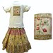 Vintage Inspired Strawberry Tiered Girls Skirt & Matching Top Outfit Cotton Girls Clothes sizes 6 7 8 10 Longer Length Modest Clothing