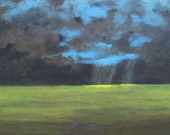 Art, painting, Landscape & Scenic, Decor, Office decor,  rainy, cloudy, field, home decor original painting, acrylic, gift for, Etsy item