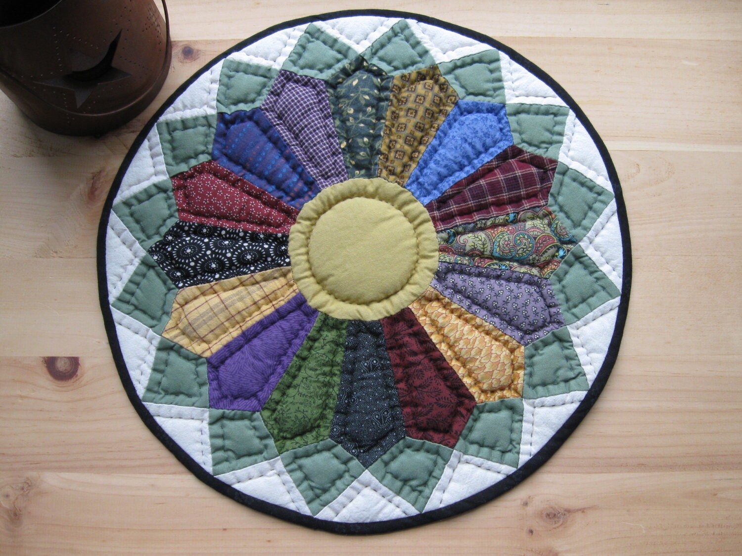 Quilted Table Topper Table Top Quilt Quilted Table Mat by dlf724