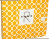 NEUTRAL Modern Baby Memory Book . Marigold Mod Circles Album . Ruby Love Baby Book