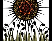 Sun Worship - Cut Paper Art Print