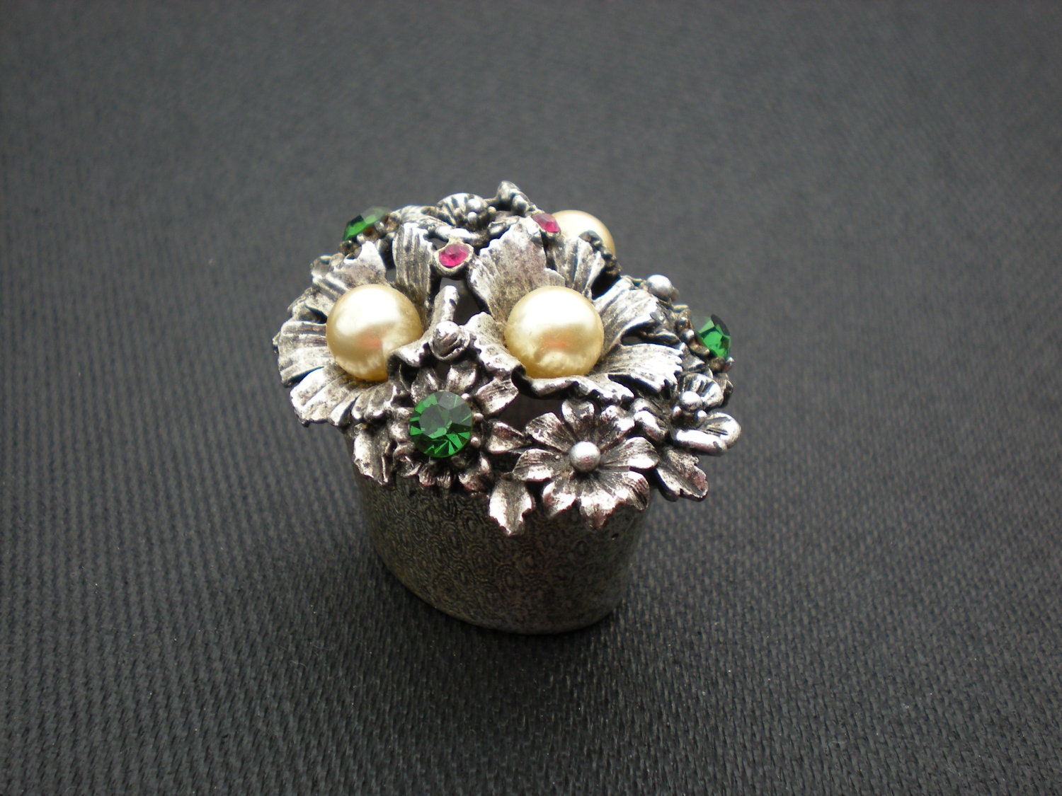 Vintage Florenza Jeweled Trinket Box