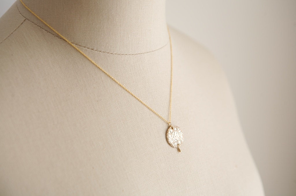 Gold Bronze Radiant Pendant Necklace
