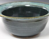 Bridges Pottery Flat Rim Bowl Blue Ready to Ship