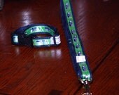 The Seattle Seahawk collar  and Leash set  collar is 1" wide webbing " leash 60" length send neck measurements for collar