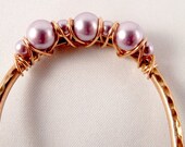 Made to Order Metal Hair Fork  - Copper and Orchid, lavender pink Pearls, hair pin, hair stick