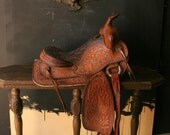 Vintage Western Saddle Hand tooled Ornate Show Parade or Ride From Nowvintage on Etsy
