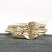Gold Leaf Ring, 14k Yellow Gold Stacking Ring with Thin Hammered Band and Leaf