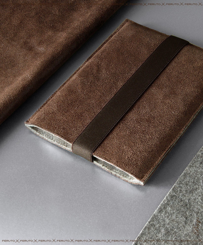 iPad Mini sleeve BROWNIE leather and felt sleeve german wool felt