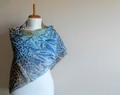 Leopard Shawl,Crocheted Lace Shawl, Turquoise Blue Shawl, Turkish Traditional Shawl, Autumn Fashion, Bridesmaid Gift, Infinity Scarf