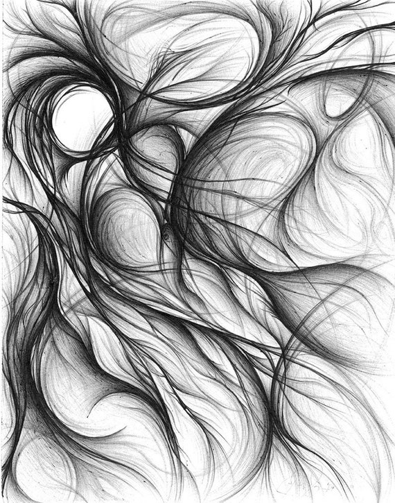 Items similar to Origin pen ink abstract drawing on Etsy