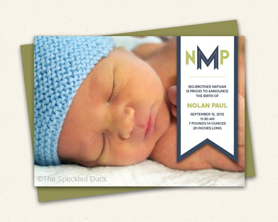 Custom Welcome Banner Monogram Birth Announcements Il_570xn